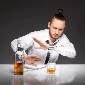 Alcohol dependence in men Stock Photos