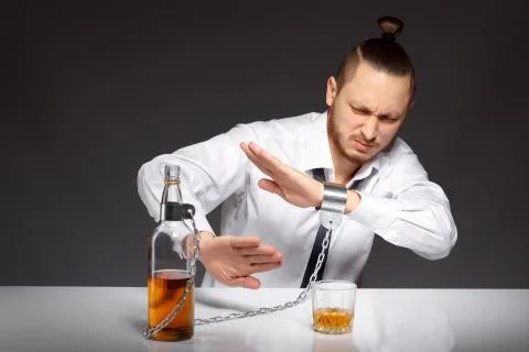 Alcohol dependence in men Stock Photos