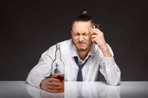Alcohol dependence in men Stock Photos