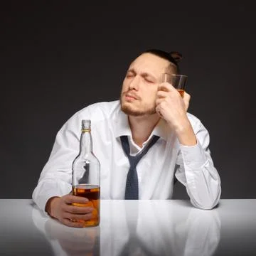 Alcohol dependence in men Stock Photos
