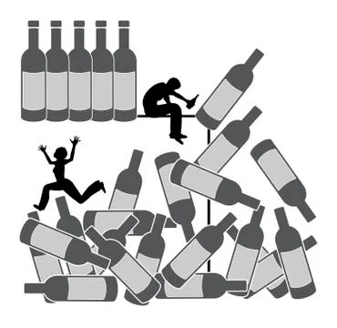 Alcohol destroys Relationship Illustrazione stock