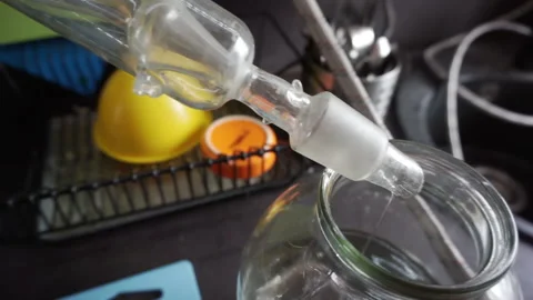 Alcohol dispenser in the kitchen. Stock Footage 148781168