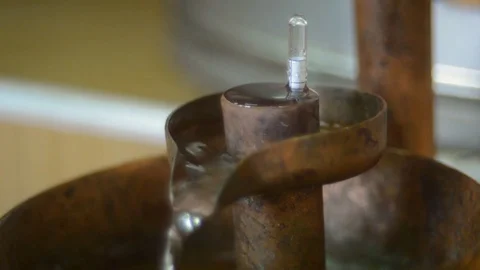 Alcohol distillation system close-up Stock Footage 81542674