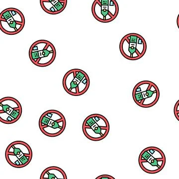 Alcohol drink addiction vector seamless pattern Stock Illustration