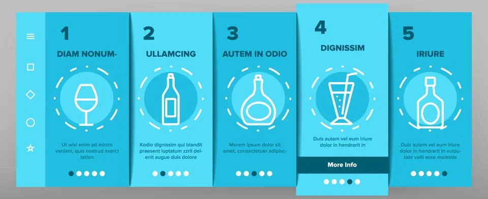 Alcohol Drink Elements Vector Onboarding Stock Illustration