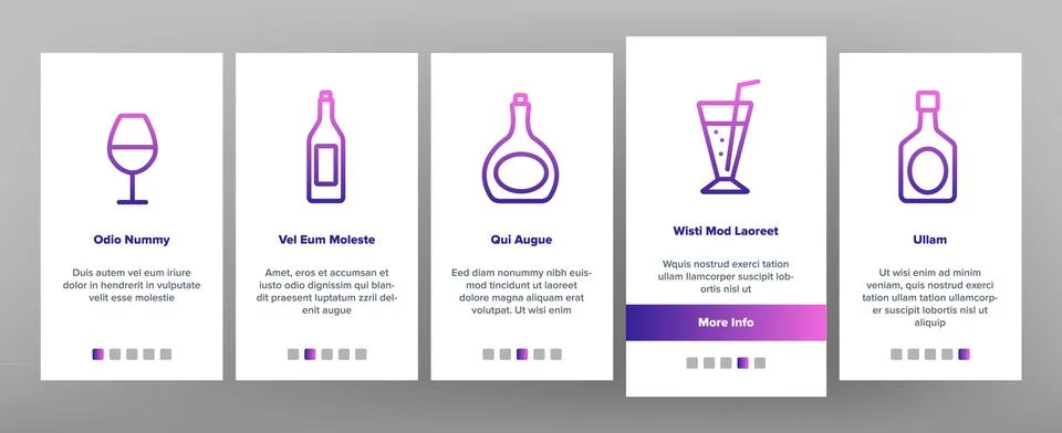 Alcohol Drink Elements Vector Onboarding Stock Illustration