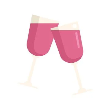 Alcohol drink icon flat vector. Glass toast Stock Illustration