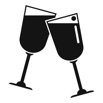 Alcohol drink icon simple vector. Glass toast Stock Illustration