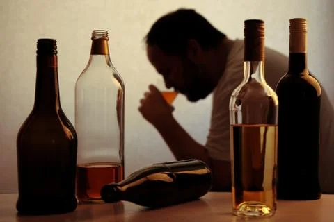 Alcohol drinking problem Stock Photos