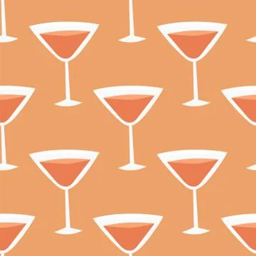 Alcohol drinks beverages cocktail seamless pattern lager container drunk Stock Illustration