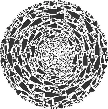 Alcohol Drinks Icon Exploding Round Globula Mosaic Stock Illustration