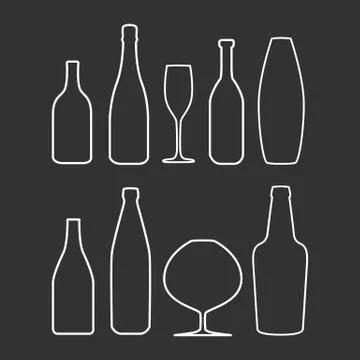 Alcohol drinks set Stock Illustration
