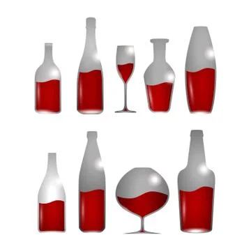 Alcohol drinks set Stock Illustration