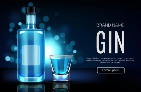 Alcohol drinks store realistic vector webpage Stock Illustration