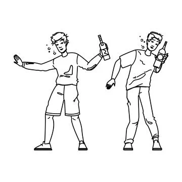 Alcohol drunk man vector Stock Illustration