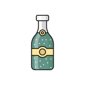 Alcohol flat color icon Stock Illustration