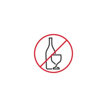 Alcohol free guarantee. Vector logo icon template Illustrazione stock