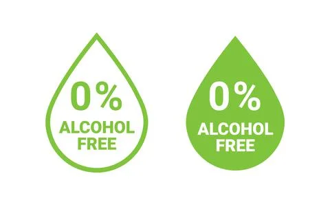 Alcohol free label icon. Zero alcohol icon pharmacy symbol Stock Illustration