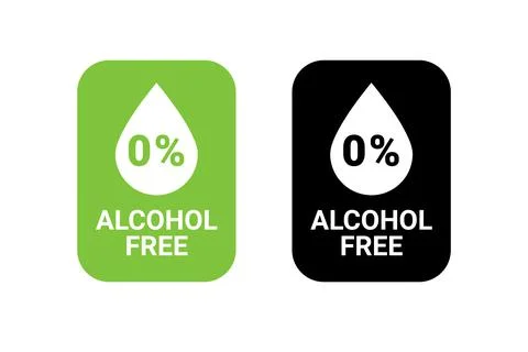 Alcohol free label icon. Zero alcohol icon pharmacy symbol Stock Illustration