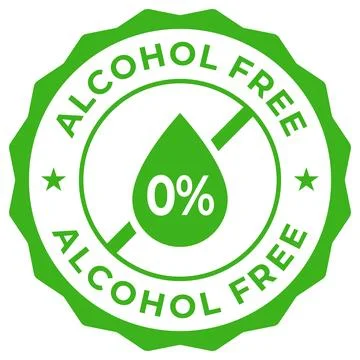 Alcohol free label vector icon illustration. Nonalcoholic green logo, symbo.. Stock Illustration