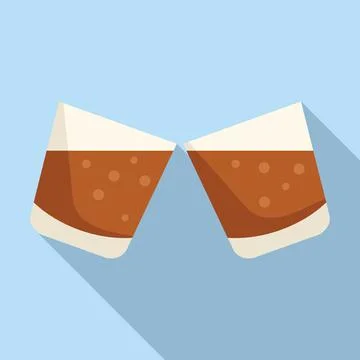 Alcohol glass icon flat vector. Drink toast Stock Illustration