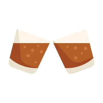 Alcohol glass icon flat vector. Drink toast Stock Illustration