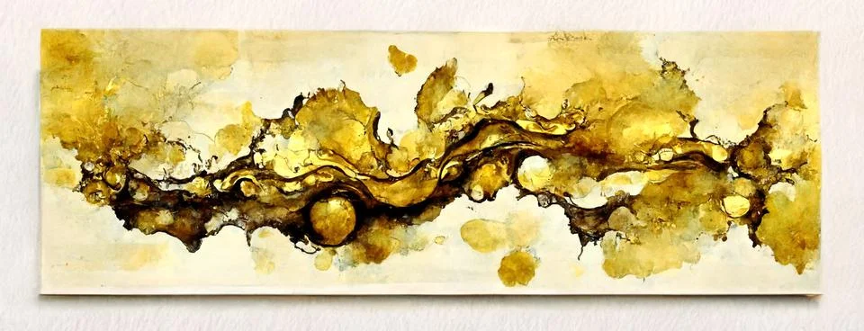 Alcohol ink abstract background. A mixture of gold, waves of colors. Stock Illustration
