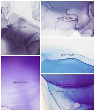 Alcohol ink technique vector textures. Luxury blue, green and gold marble Stock Illustration