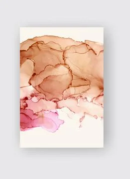 Alcohol ink vector texture banner. Fluid ink abstract background. 库存插图