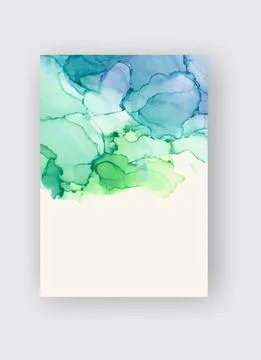 Alcohol ink vector texture banner. Fluid ink abstract background. Stock Illustration