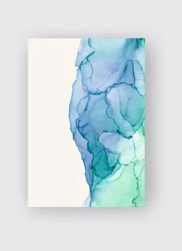 Alcohol ink vector texture banner. Fluid ink abstract background. Stock Illustration