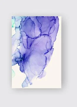 Alcohol ink vector texture banner. Fluid ink abstract background. Stock Illustration