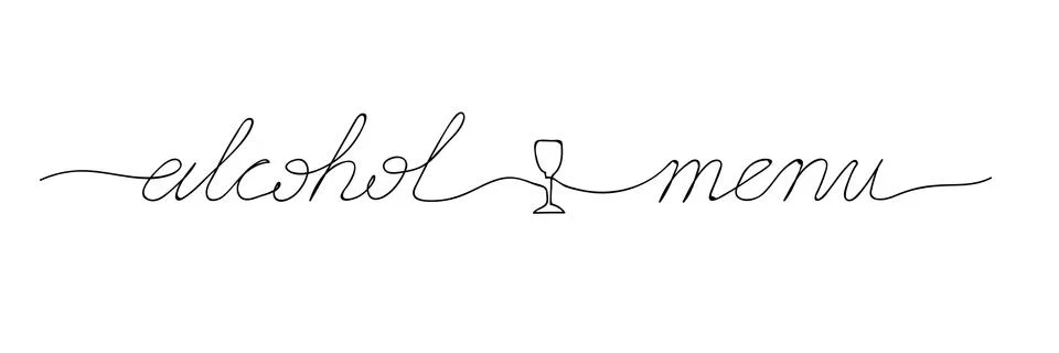 Alcohol menu lettering Illustrazione stock