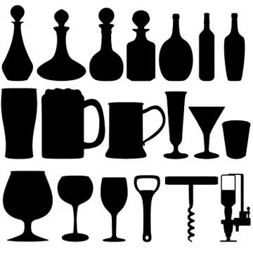 Alcohol objects Stock Illustration