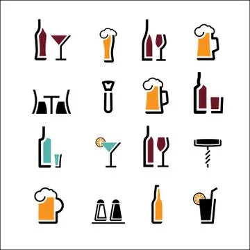 Alcohol set Stock Illustration