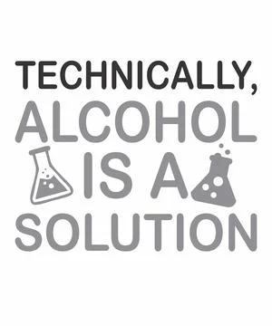 Alcohol is a solution  chemistry Stock Illustration
