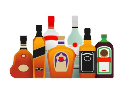 Alcohol strong drinks Stock Illustration