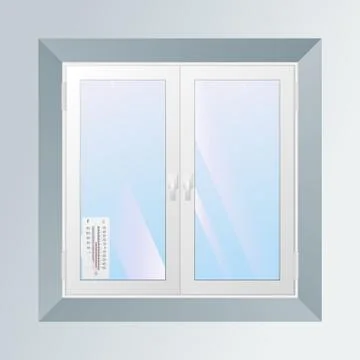 Alcohol thermometer outside the window. Stock Illustration