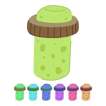 Alcohol wine cork bottle vector cartoon graphic Stock Illustration