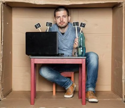 Alcoholic asks for help Stock Photos