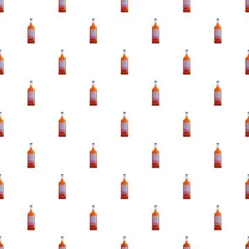 Alcoholic beverage bottles repeating seamless pattern Illustrazione stock
