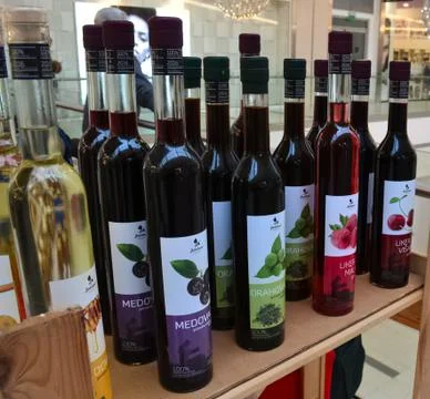 Alcoholic beverage in a row Foto stock