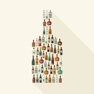 Alcoholic beverages Stock Illustration