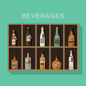 Alcoholic beverages Stock Illustration