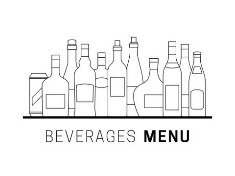 Alcoholic Beverages Stock Illustration