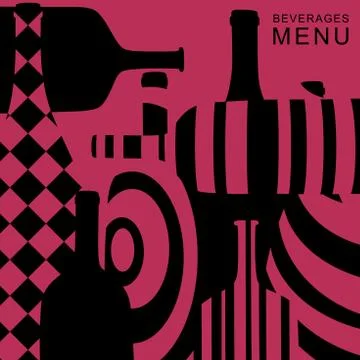 Alcoholic beverages menu Stock Illustration