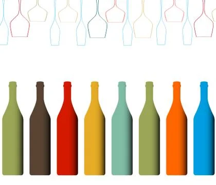 Alcoholic Bottles Background Ilustración de archivo