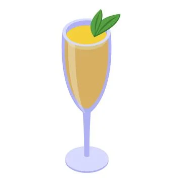 Alcoholic cocktail icon isometric vector. Summer drink lime Stock Illustration