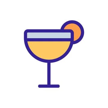 Alcoholic cocktail icon vector. Isolated contour symbol illustration Illustrazione stock