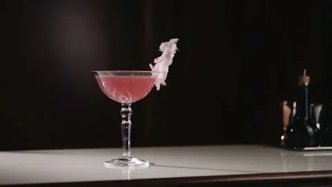 Alcoholic cocktail is on the table Stock Footage 169890842